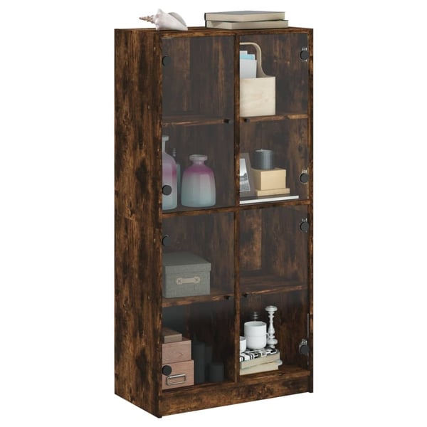 vidaXL Highboard med dører røkt eik 68x37x142 cm konstruert tre