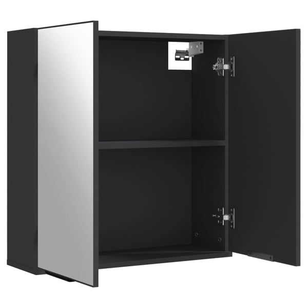 vidaXL badeværelsesskab med spejl 64x20x67 cm konstrueret træ sort