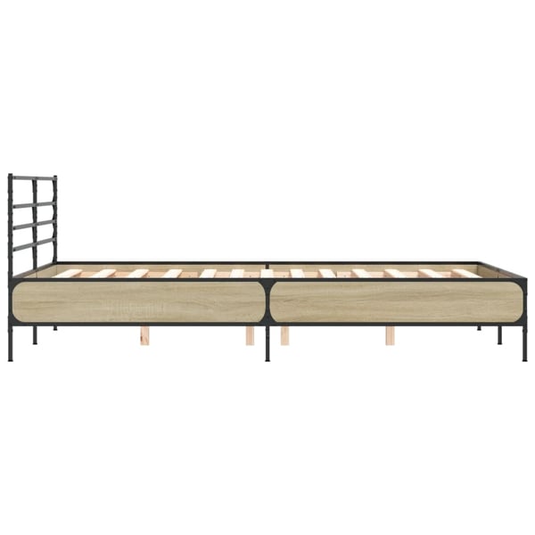 vidaXL Sengeramme sonoma eik 120x200 cm konstruert tre og metall