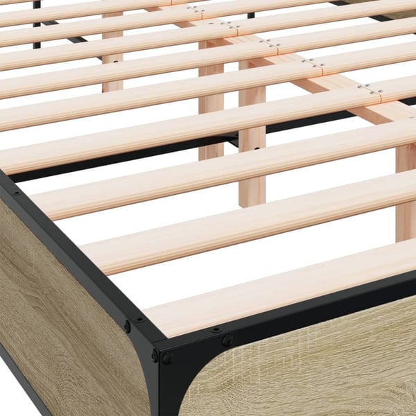 vidaXL Sengeramme sonoma eik 120x200 cm konstruert tre og metall