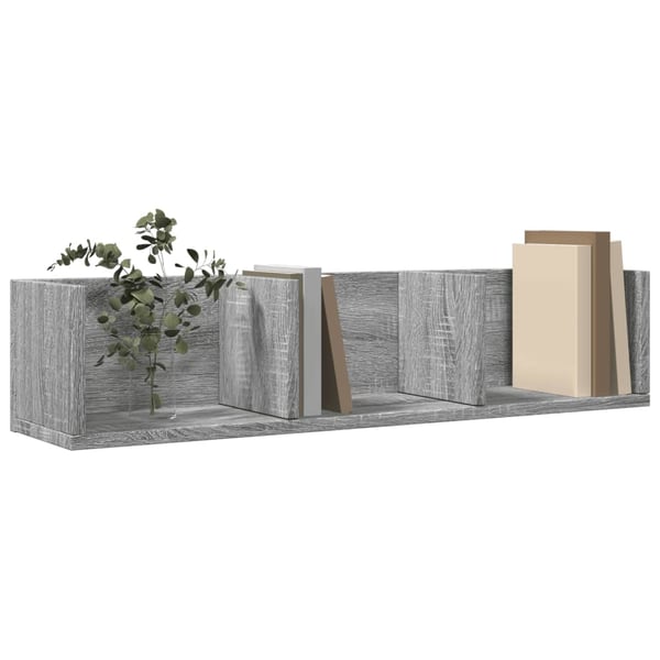 vidaXL Veggskap 2 stk grå sonoma 75x18x16,5 cm konstruert tre