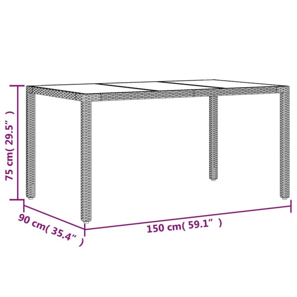 vidaXL spisebordssæt til haven 5dele m. hynder polyrattan og glas sort