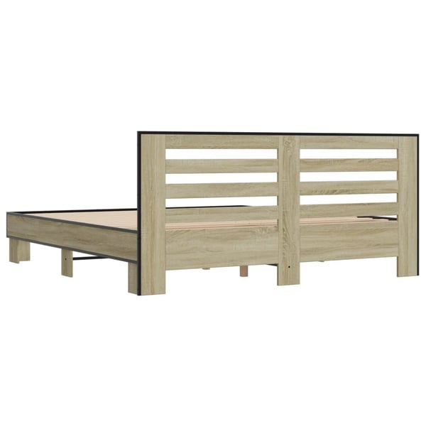 vidaXL Sengeramme sonoma eik 200x200 cm konstruert tre og metall