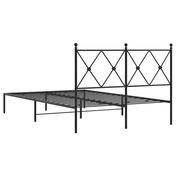 vidaXL sengeramme med sengegavl 120x200 cm metal sort