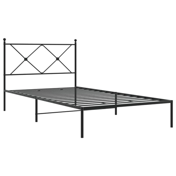 vidaXL Sengeramme i metall med hodegavl svart 100x190 cm