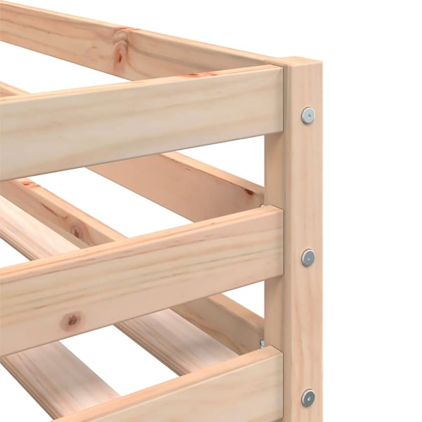 vidaXL Køyeseng med gardiner rose 90x190 cm heltre furu