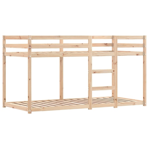 vidaXL Køyeseng med gardiner blå 80x200 cm heltre furu