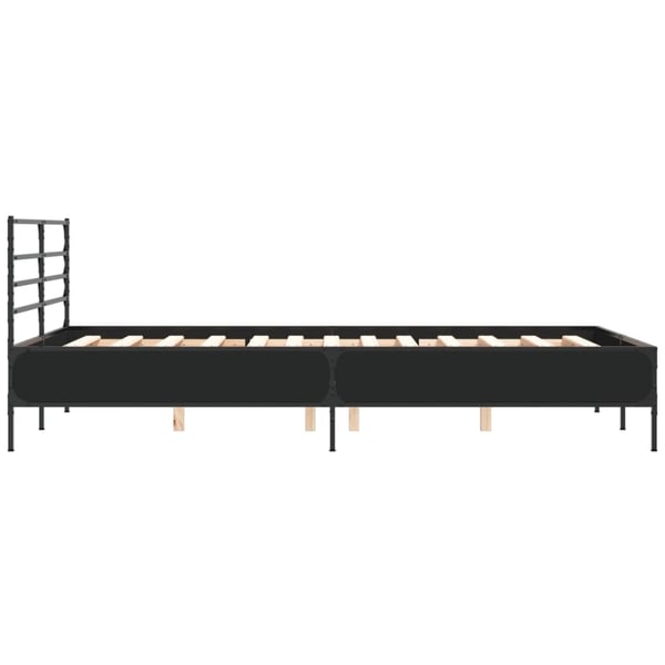 vidaXL sengestel 140x190 cm konstrueret træ og metal sort