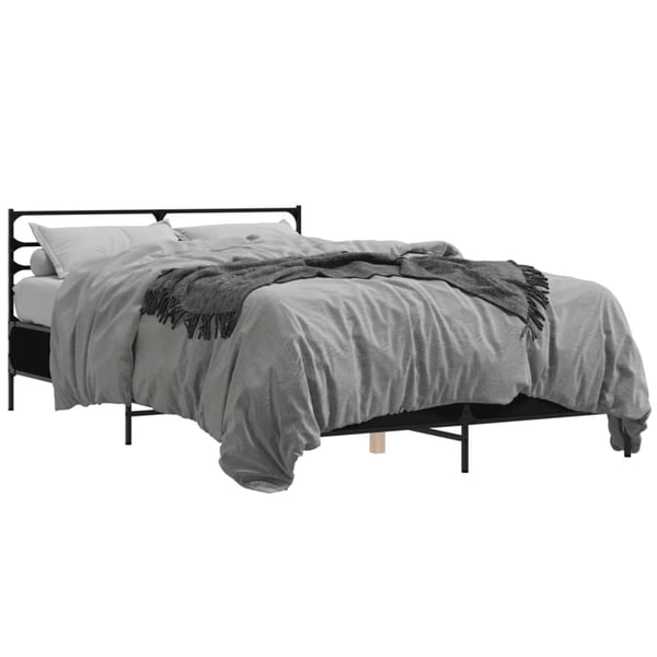 vidaXL sengestel 140x190 cm konstrueret træ og metal sort