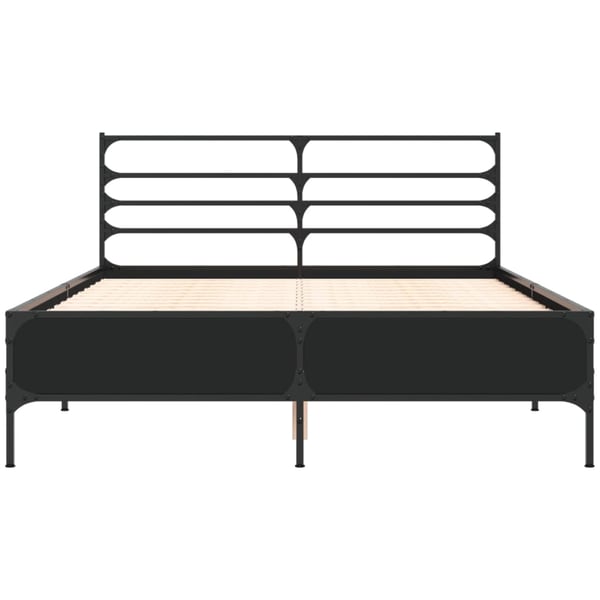 vidaXL sengestel 140x190 cm konstrueret træ og metal sort