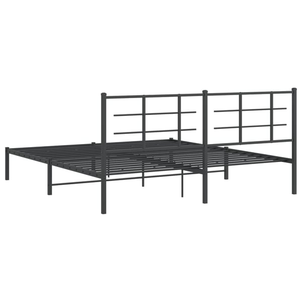 vidaXL sengeramme med sengegavl 183x213 cm metal sort