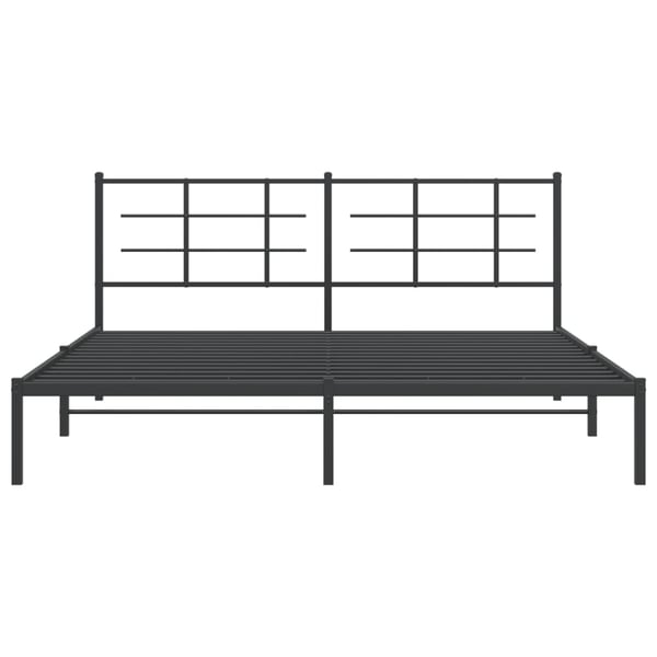 vidaXL sengeramme med sengegavl 183x213 cm metal sort