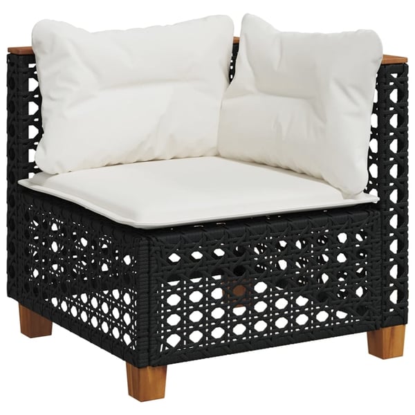 vidaXL sofasæt til haven 8 dele med hynder polyrattan sort