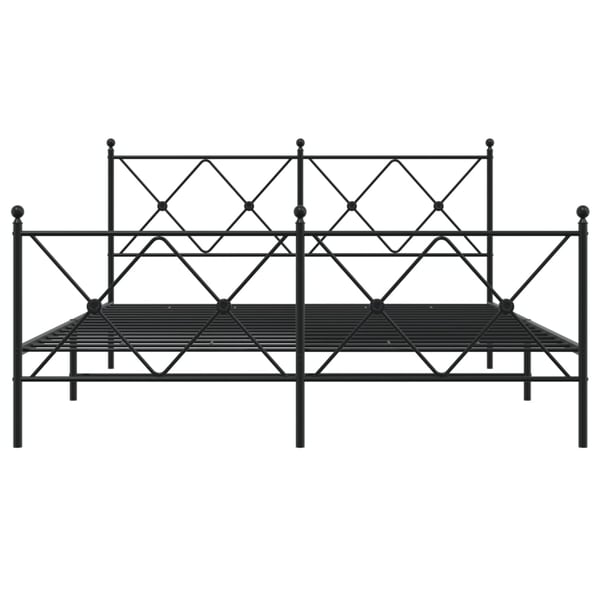 vidaXL Metallinen sängynrunko päädyillä musta 150x200 cm