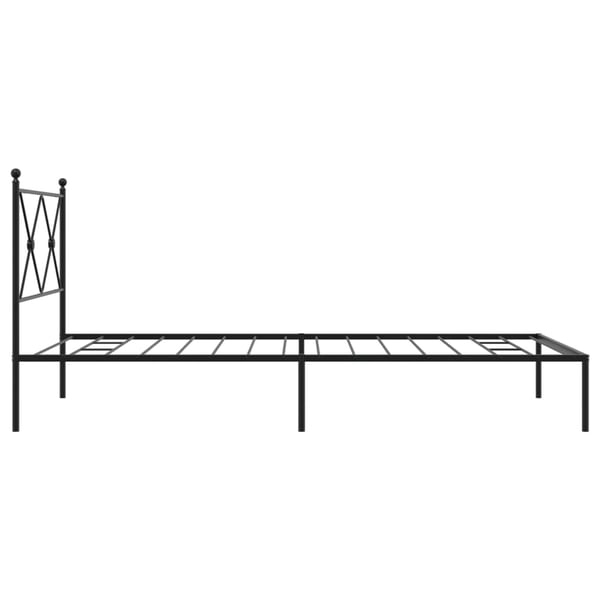 vidaXL sengeramme med sengegavl 100x200 cm metal sort