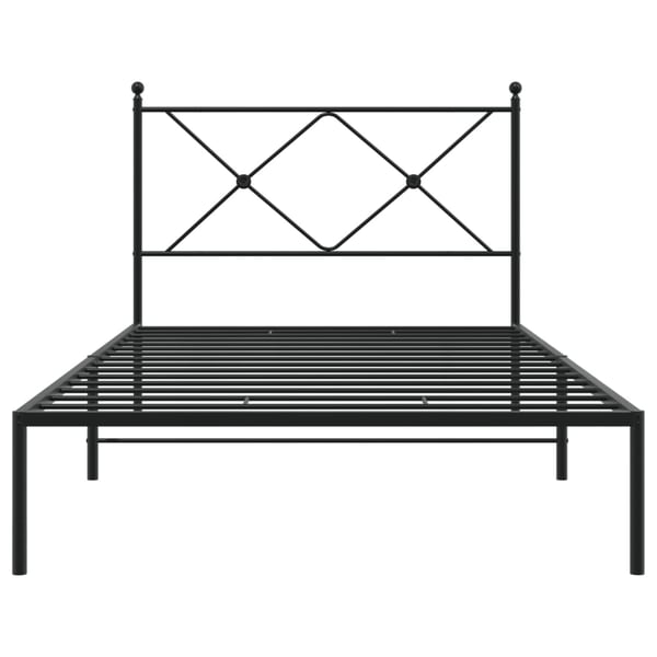vidaXL sengeramme med sengegavl 100x200 cm metal sort
