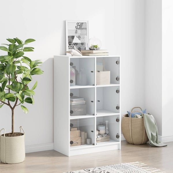 vidaXL Highboard med dører hvit 68x37x109 cm konstruert tre