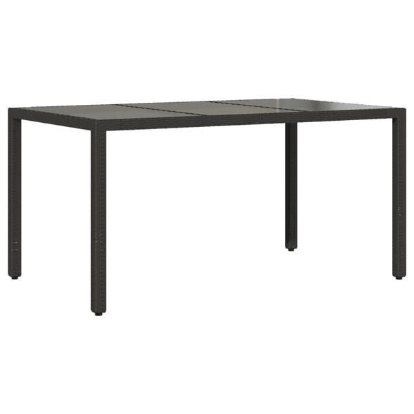 vidaXL spisebordssæt til haven 7dele m. hynder polyrattan og glas sort