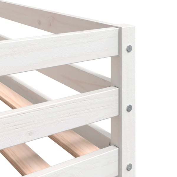 vidaXL Køyeseng med gardiner rose 90x200 cm heltre furu