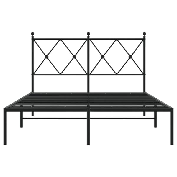 vidaXL Sengeramme i metall med hodegavl svart 120x190 cm