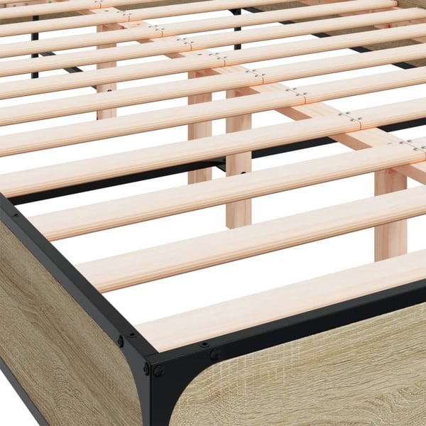 vidaXL Sengeramme sonoma eik 160x200 cm konstruert tre og metall