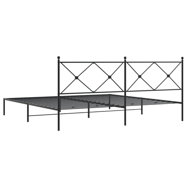 vidaXL sengeramme med sengegavl 193x203 cm metal sort