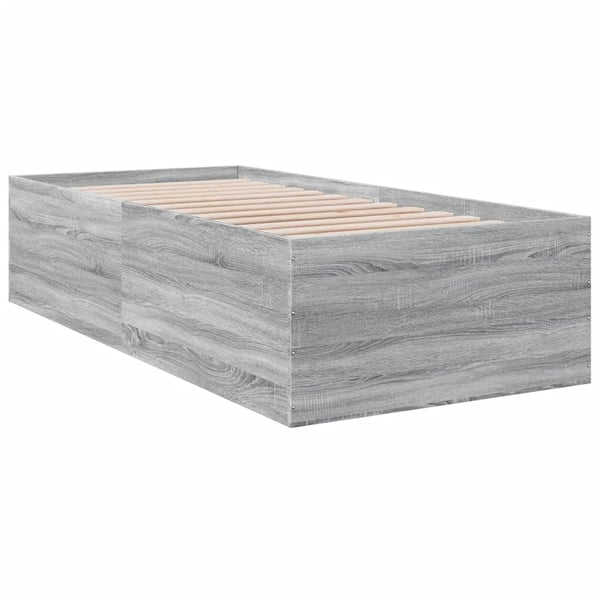 vidaXL sengeramme 100x200 cm konstrueret træ grå sonoma-eg