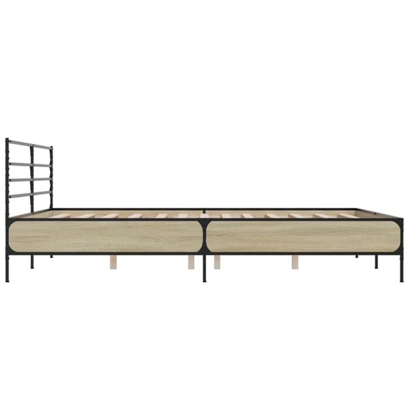 vidaXL Sengeramme sonoma eik 200x200 cm konstruert tre og metall