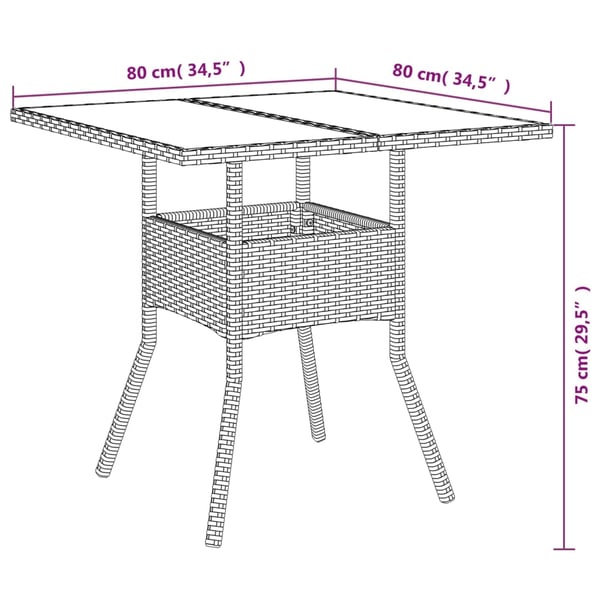 vidaXL spisebordssæt til haven 5dele m. hynder polyrattan akacie beige