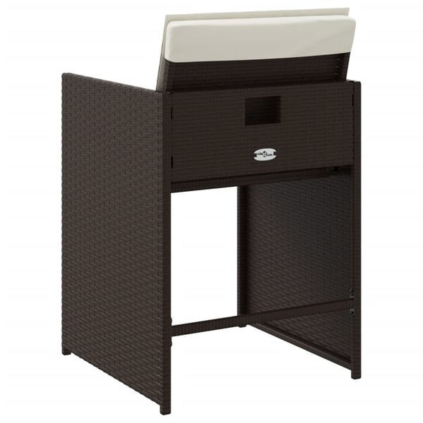 vidaXL havestole 4 stk. med hynder polyrattan brun