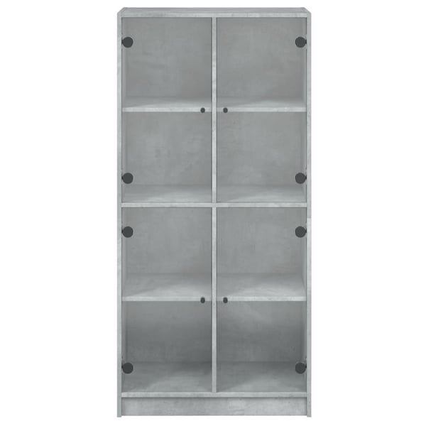 vidaXL Highboard med dører betonggrå 68x37x142 cm konstruert tre