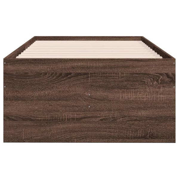 vidaXL Dagseng med skuffer uten Madrass brun eik 90x200 cm