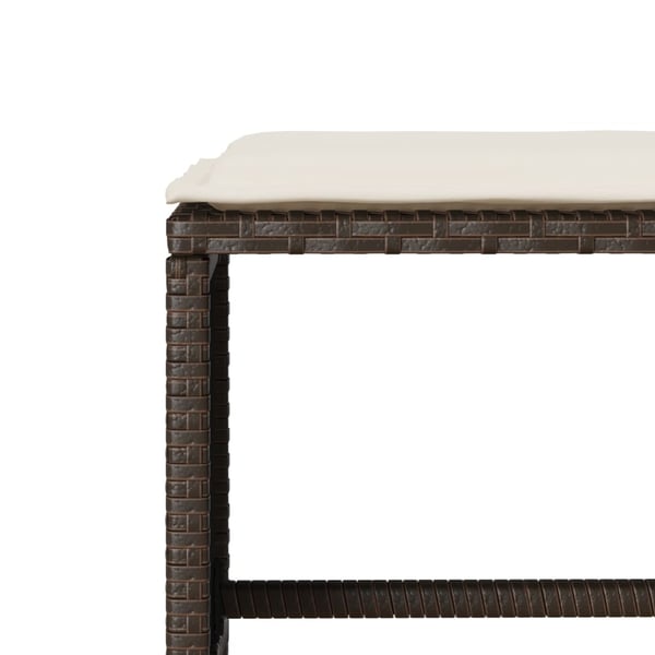 vidaXL sofasæt til haven 4 dele med hynder polyrattan brun
