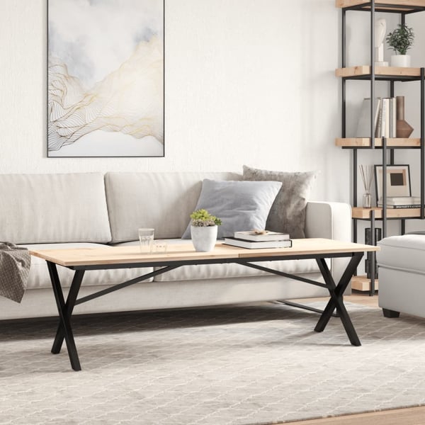 vidaXL Ben for salongbord X-ramme 140x30x43 cm stål