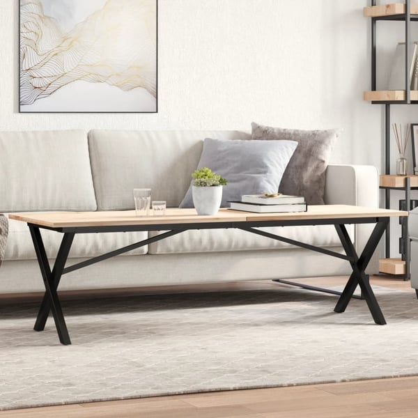 vidaXL Ben for salongbord X-ramme 140x30x43 cm stål