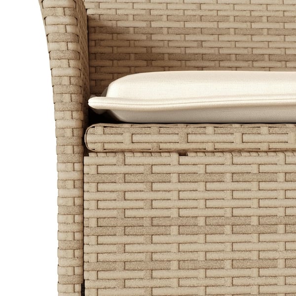 vidaXL spisebordssæt til haven 3dele m. hynder polyrattan akacie beige