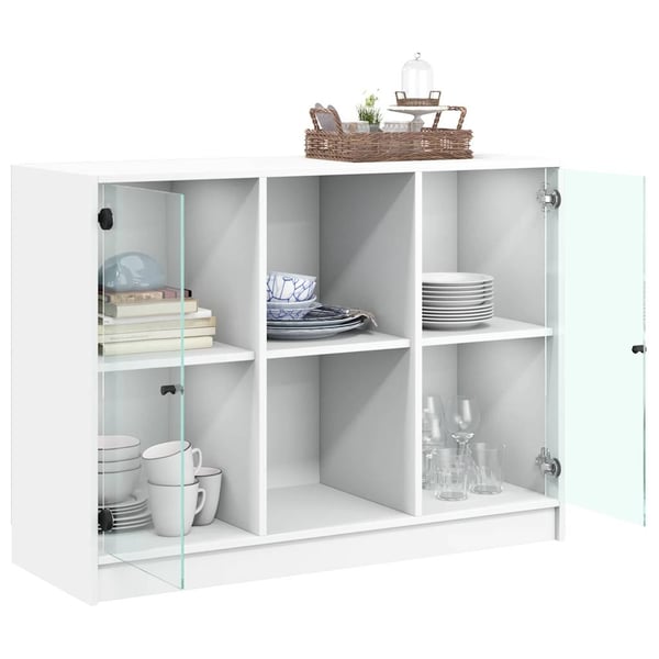 vidaXL Skjenk hvit 102x37x75,5 cm konstruert tre