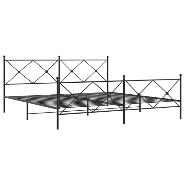 vidaXL Sengeramme i metall med hode- og fotgavl svart 193x203 cm