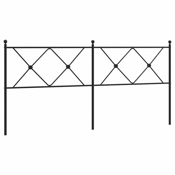 vidaXL Utskiftbar sengegavl i metall svart 180 cm