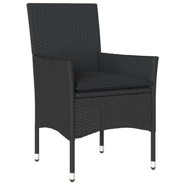 vidaXL spisebordssæt til haven 9 dele med hynder polyrattan og glas