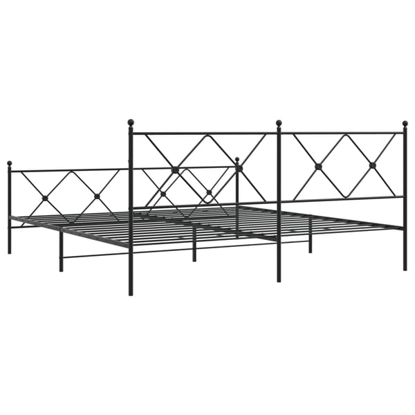 vidaXL Sengeramme i metall med hode- og fotgavl svart 183x213 cm