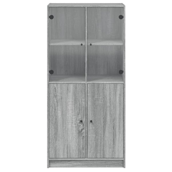 vidaXL Highboard med dører grå sonoma 68x37x142 cm konstruert tre