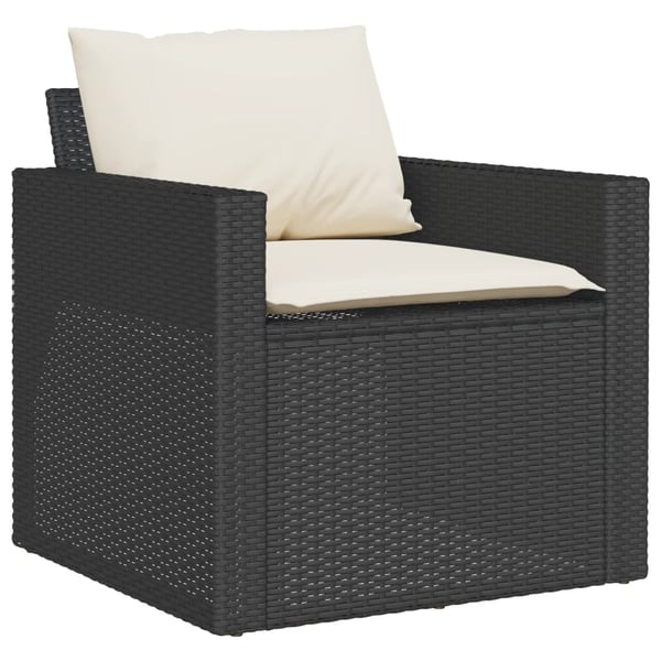 vidaXL sofasæt til haven 4 dele med hynder polyrattan sort