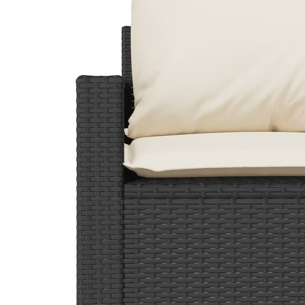 vidaXL sofasæt til haven 4 dele med hynder polyrattan sort