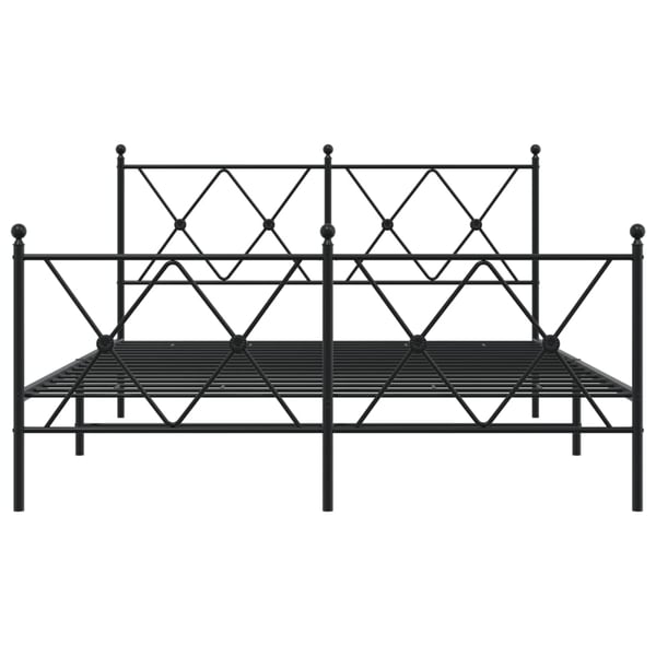 vidaXL Metallinen sängynrunko päädyillä musta 140x190 cm