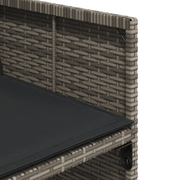 vidaXL havestole med hynder 4 stk. polyrattan grå