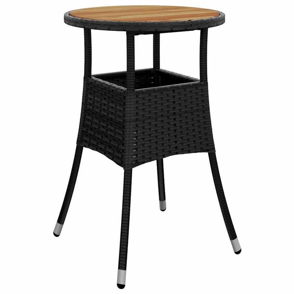 vidaXL spisebordssæt til haven 5dele med hynder polyrattan akacie sort
