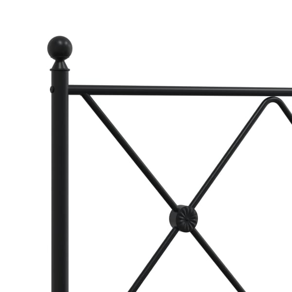 vidaXL Sengeramme i metall med hode- og fotgavl svart 90x200 cm