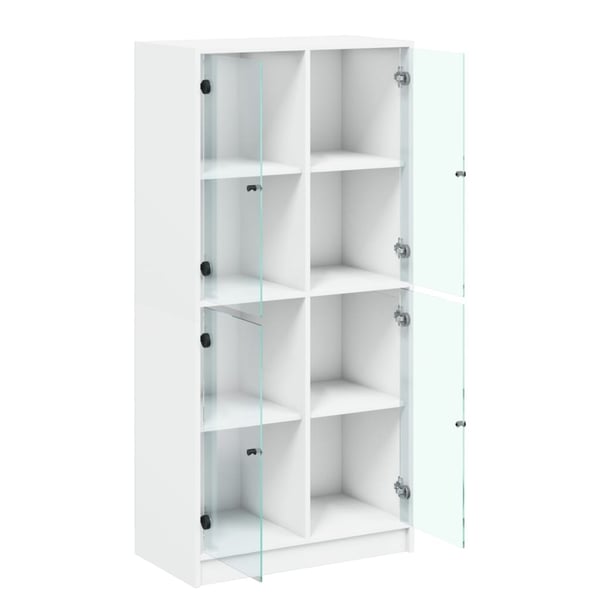 vidaXL Highboard med dører hvit 68x37x142 cm konstruert tre