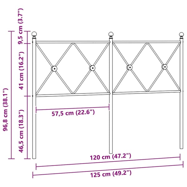 vidaXL udskiftningsgavl 120 cm metal sort